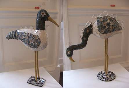 recycled mosaic turtledoves at Firstsite by Anne Schwegmann-Fielding